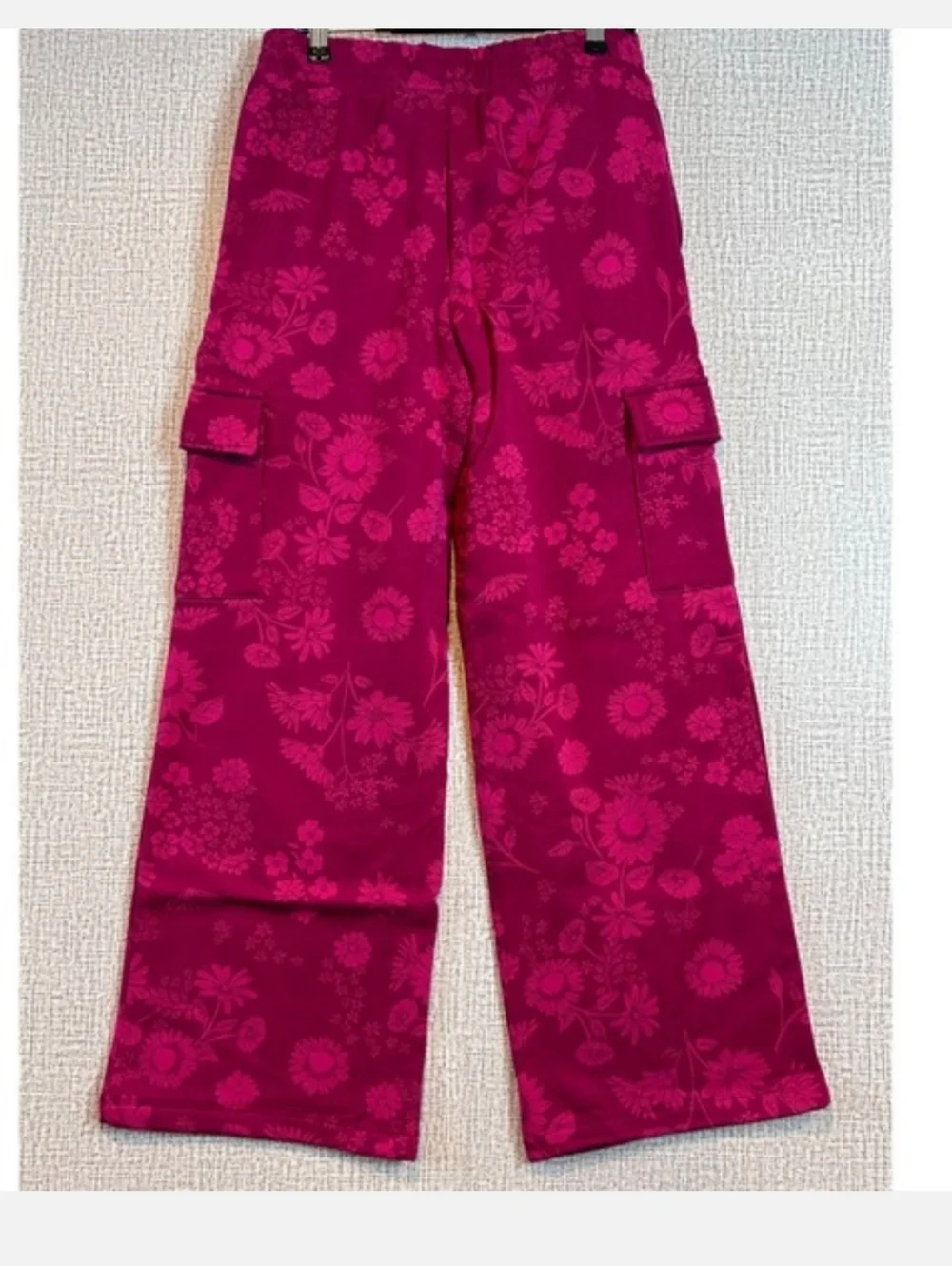 GAP Youth Wide Leg Fleece Pants, Red